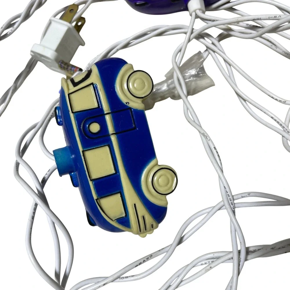 Retro Camper Party Lights Colorful Miniature RV Design on 8 Foot Cord Blow Molds